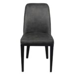 CASTER Καρέκλα Τραπεζαρίας Κουζίνας, Μέταλλο Βαφή Μαύρο, Ύφασμα Suede Ανθρακί 45x60x89cm - Image 6