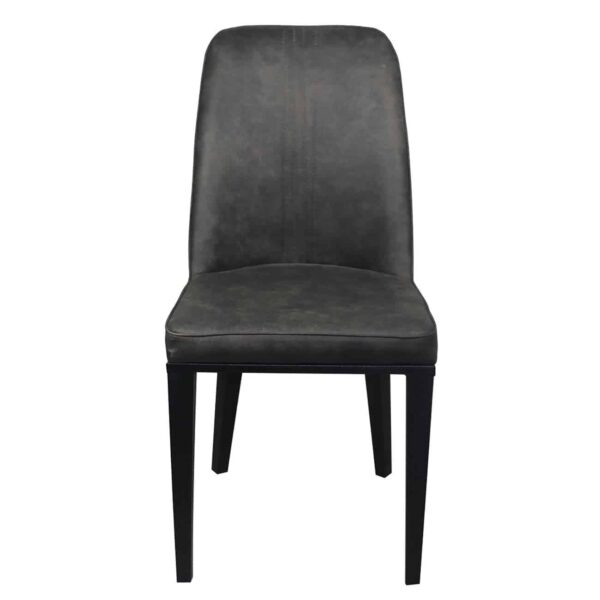 CASTER Καρέκλα Τραπεζαρίας Κουζίνας, Μέταλλο Βαφή Μαύρο, Ύφασμα Suede Ανθρακί 45x60x89cm - Image 6