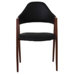 DELTA Πολυθρόνα Μέταλλο Βαφή Καρυδί, Pu Μαύρο 51x51x81cm - Image 4