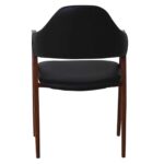 DELTA Πολυθρόνα Μέταλλο Βαφή Καρυδί, Pu Μαύρο 51x51x81cm - Image 6