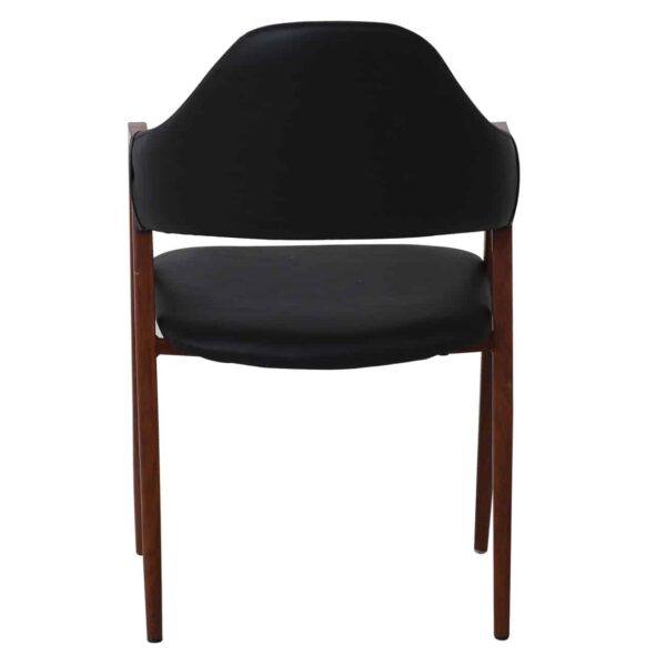 DELTA Πολυθρόνα Μέταλλο Βαφή Καρυδί, Pu Μαύρο 51x51x81cm - Image 6