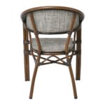 VEGERA Πολυθρόνα Dining Αλουμίνιο Βαφή Καρυδί Textilene Μπεζ, Στοιβαζόμενη 57x58x83cm - Image 5