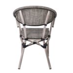 COSTA Πολυθρόνα Dining Αλουμινίου, Απόχρωση Antique Grey - Textilene Μπεζ 58x57x83cm - Image 5