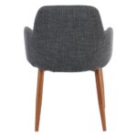 SOUL Πολυθρόνα Τραπεζαρίας Σαλονιού Κουζίνας, Μέταλλο Βαφή Καρυδί, Ύφασμα Γκρι 57x60x78cm - Image 5