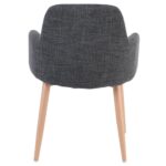 SOUL Πολυθρόνα Τραπεζαρίας Σαλονιού - Κουζίνας, Μέταλλο Βαφή Φυσικό, Ύφασμα Γκρι 57x60x78cm - Image 5