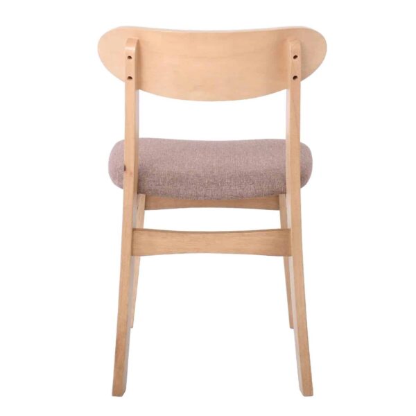 DOM Καρέκλα Τραπεζαρίας Απόχρωση Oak, Ύφασμα Καφέ 48x51x79cm - Image 4