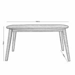 DOM Τραπέζι Τραπεζαρίας Mdf Απόχρωση Oak 150x90x75cm - Image 3