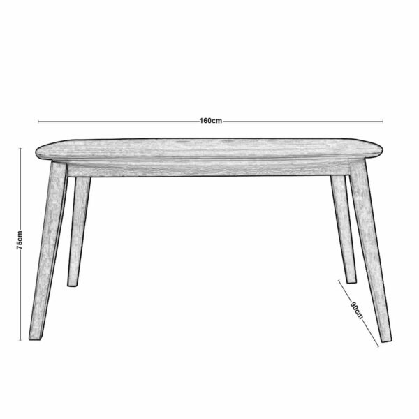 DOM Τραπέζι Τραπεζαρίας Mdf Απόχρωση Oak 150x90x75cm - Image 3