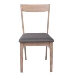 RINGO Καρέκλα Τραπεζαρίας Κουζίνας Smoke Beech, Ύφασμα Γκρι 46x54x87cm - Image 5