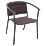 SILVA Πολυθρόνα Αλουμίνιο Ανθρακί, Wicker Rocky Brown 59x62x72cm - Image 2