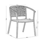 SILVA Πολυθρόνα Αλουμίνιο Ανθρακί, Wicker Rocky Brown 59x62x72cm - Image 3