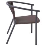 SILVA Πολυθρόνα Αλουμίνιο Ανθρακί, Wicker Rocky Brown 59x62x72cm - Image 5