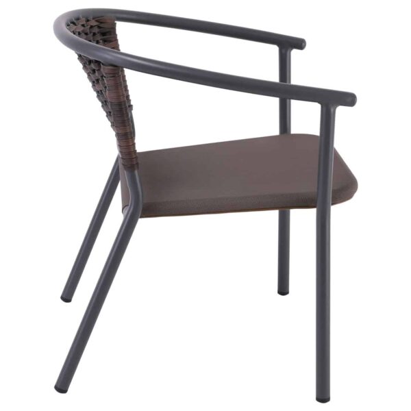 SILVA Πολυθρόνα Αλουμίνιο Ανθρακί, Wicker Rocky Brown 59x62x72cm - Image 5