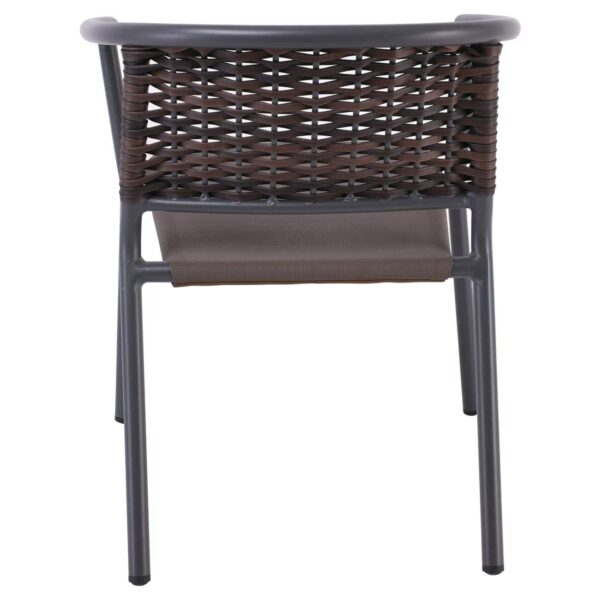SILVA Πολυθρόνα Αλουμίνιο Ανθρακί, Wicker Rocky Brown 59x62x72cm - Image 6