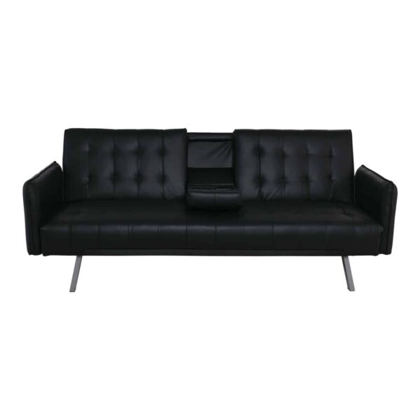 WELLS Καναπές - Κρεβάτι Σαλονιού - Καθιστικού Pu Μαύρο 188x82x80cm Bed:168x100x36cm - Image 6