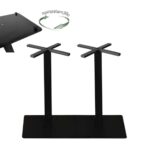 PRATO-R Βάση Τραπεζιού Μακρόστενη με ρεγουλατόρο Μέταλλο Βαφή Μαύρο (30,50kg) 90x45cm H.73cm - Image 2