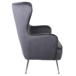 CROMA Πολυθρόνα - Μπερζέρα Σαλονιού - Καθιστικού, Ύφασμα Γκρι Velure 76x80x104cm - Image 4