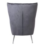 CROMA Πολυθρόνα - Μπερζέρα Σαλονιού - Καθιστικού, Ύφασμα Γκρι Velure 76x80x104cm - Image 5