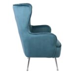 CROMA Πολυθρόνα - Μπερζέρα Σαλονιού - Καθιστικού, Ύφασμα Μπλε Velure 76x80x104cm - Image 4