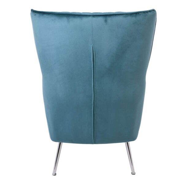 CROMA Πολυθρόνα - Μπερζέρα Σαλονιού - Καθιστικού, Ύφασμα Μπλε Velure 76x80x104cm - Image 5