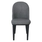 TEX Καρέκλα Τραπεζαρίας Κουζίνας, Μέταλλο Βαφή Μαύρο, Linen PU Ανθρακί 47x60x90cm - Image 3