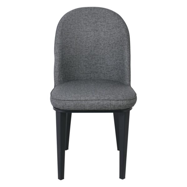 TEX Καρέκλα Τραπεζαρίας Κουζίνας, Μέταλλο Βαφή Μαύρο, Linen PU Ανθρακί 47x60x90cm - Image 3