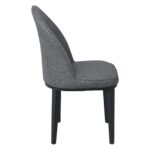 TEX Καρέκλα Τραπεζαρίας Κουζίνας, Μέταλλο Βαφή Μαύρο, Linen PU Ανθρακί 47x60x90cm - Image 4