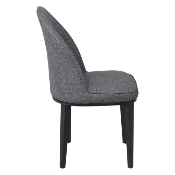 TEX Καρέκλα Τραπεζαρίας Κουζίνας, Μέταλλο Βαφή Μαύρο, Linen PU Ανθρακί 47x60x90cm - Image 4