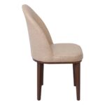 ΤΕΧ Καρέκλα Τραπεζαρίας Κουζίνας, Μέταλλο Βαφή Καρυδί, Linen PU Μπεζ 47x60x90cm - Image 4