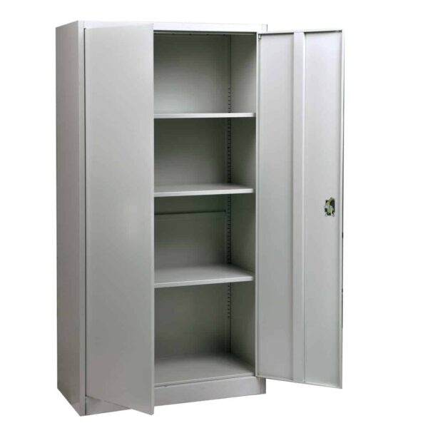 ΝΤΟΥΛΑΠΑ Δίφυλλη, 4 Ράφια, Μέταλλο Βαφή Γκρι 90x40x185cm - Image 3