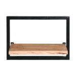 LIZARD Frame Ράφι Μέταλλο Βαφή Μαύρο, Ξύλο Ακακία Φυσικό 50x25x35cm - Image 3