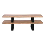 LIZARD Έπιπλο TV Μέταλλο Βαφή Μαύρο, Ξύλο Ακακία Φυσικό 140x40x50cm - Image 4