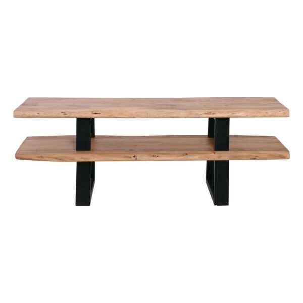 LIZARD Έπιπλο TV Μέταλλο Βαφή Μαύρο, Ξύλο Ακακία Φυσικό 140x40x50cm - Image 4