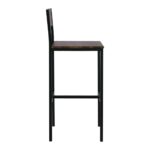 STAB Σκαμπό BAR με Πλάτη, Μέταλλο Βαφή Ανθρακί, Κάθισμα Απόχρωση Antique Brown 39x42x75/103cm - Image 5