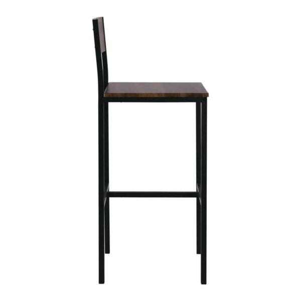 STAB Σκαμπό BAR με Πλάτη, Μέταλλο Βαφή Ανθρακί, Κάθισμα Απόχρωση Antique Brown 39x42x75/103cm - Image 5