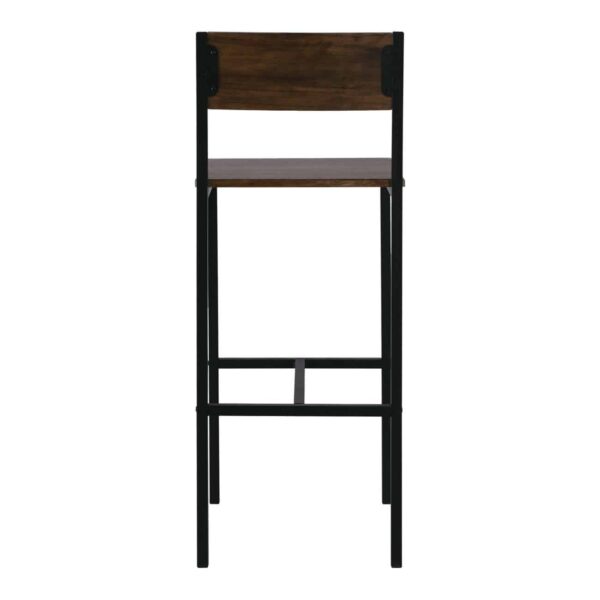 STAB Σκαμπό BAR με Πλάτη, Μέταλλο Βαφή Ανθρακί, Κάθισμα Απόχρωση Antique Brown 39x42x75/103cm - Image 6