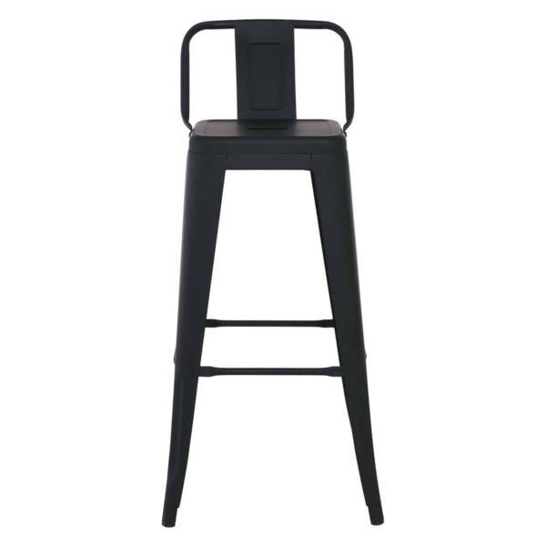 RELIX Σκαμπό Bar με Πλάτη, Μέταλλο Βαφή Μαύρο Εxtra Matte 44x44x76/94cm - Image 3