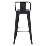 RELIX Σκαμπό Bar με Πλάτη, Μέταλλο Βαφή Μαύρο Εxtra Matte 44x44x76/94cm - Image 5