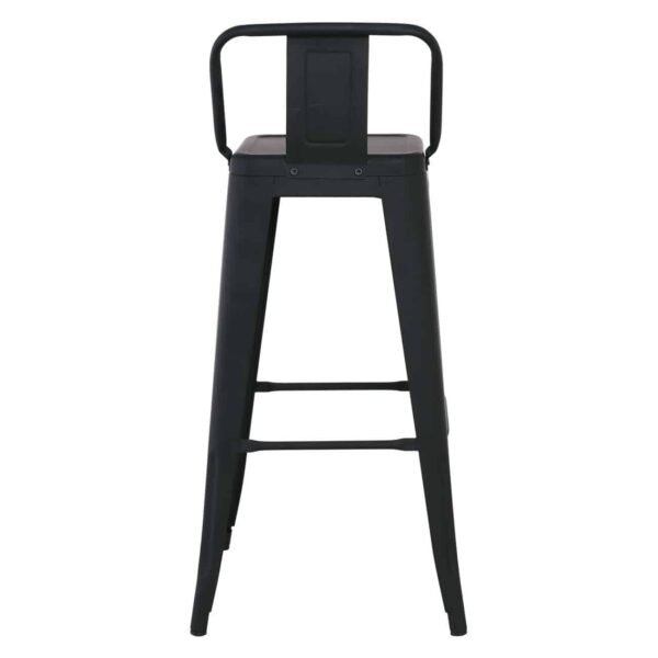 RELIX Σκαμπό Bar με Πλάτη, Μέταλλο Βαφή Μαύρο Εxtra Matte 44x44x76/94cm - Image 5