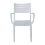 OLIMPIA Πολυθρόνα Τραπεζαρίας Κήπου Στοιβαζόμενη, PP - UV Protection, Απόχρωση Άσπρο 54x52x86cm - Image 3
