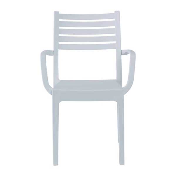 OLIMPIA Πολυθρόνα Τραπεζαρίας Κήπου Στοιβαζόμενη, PP - UV Protection, Απόχρωση Άσπρο 54x52x86cm - Image 3