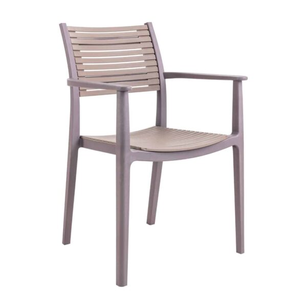 AKRON Πολυθρόνα PP-UV Sand Beige - Tortora 60x55x85cm - Image 2