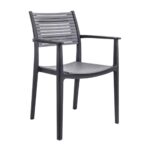 AKRON Πολυθρόνα PP-UV Μαύρο - Γκρι 60x55x85cm - Image 2