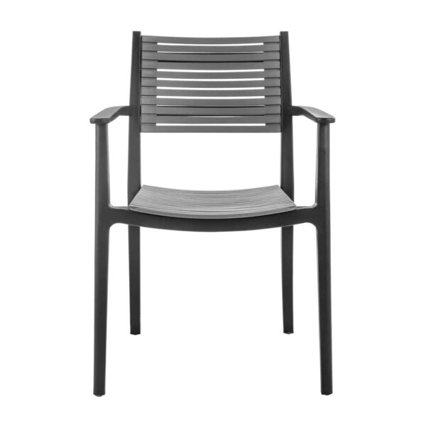 AKRON Πολυθρόνα PP-UV Μαύρο - Γκρι 60x55x85cm - Image 3