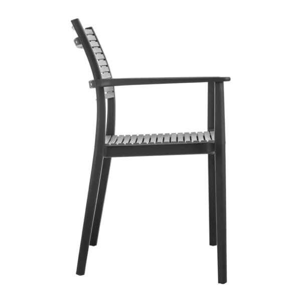 AKRON Πολυθρόνα PP-UV Μαύρο - Γκρι 60x55x85cm - Image 4