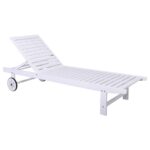 LUGANO Ξαπλώστρα Ξύλο Acacia, Απόχρωση Άσπρο 65x196x32cm - Image 2