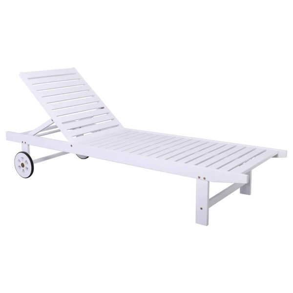 LUGANO Ξαπλώστρα Ξύλο Acacia, Απόχρωση Άσπρο 65x196x32cm - Image 2