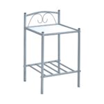 RADO Κομοδίνο Μέταλλο Βαφή Γκρι, Γυαλί 5mm 40x40x64cm - Image 2