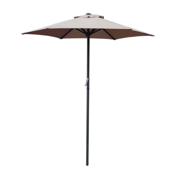 ΟΜΠΡΕΛΑ Αλουμινίου Χωρίς Flaps Σκελετός Ανθρακί - Ύφασμα Μπεζ Φ 2m (H 2,2m) - Image 2