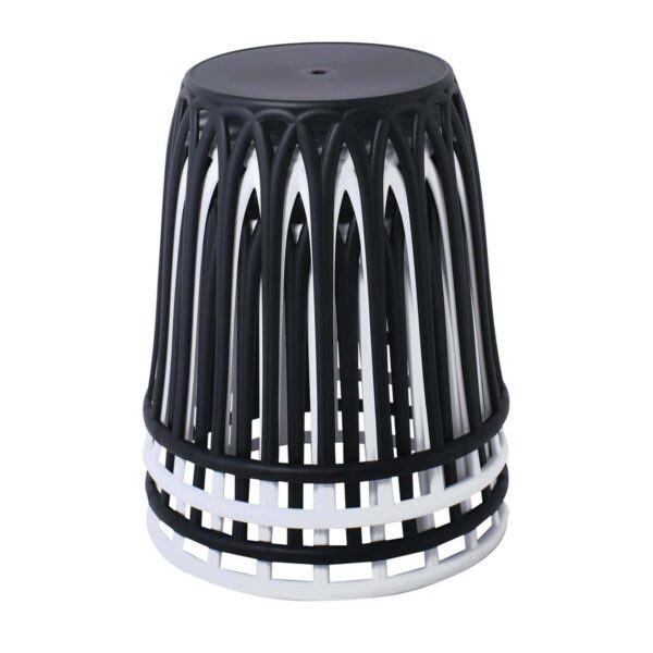 SABA Σκαμπό, Στοιβαζόμενο, PP-UV Μαύρο Φ46cm H.44cm ( Kάθισμα Φ33cm) - Image 3